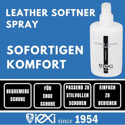 IEXI Leather Softner - Lederdehnerspray Gegen Enge Schuhe, 200ml Made in Italy - Dehnungsspray Schuhe - Instant-Stretch-Sprays machen echtes Leder (Glattleder, Wildleder, Nubuk)