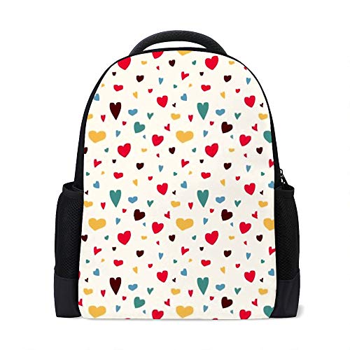 Sac à dos école pastel à motif cœur rose pour enfants filles 16x11x6 cm