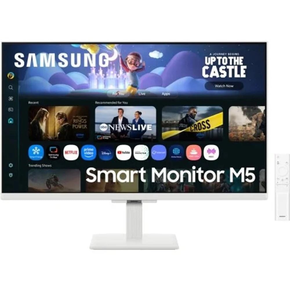 SAMSUNG LS27FM501EUXEN - Smart Monitor M5 27" IPS (1920 x 1080, 16:9, 60Hz, 5ms, Mode Eye Saver, Gaming Hub, Knox Security), Blanc, Version 2025