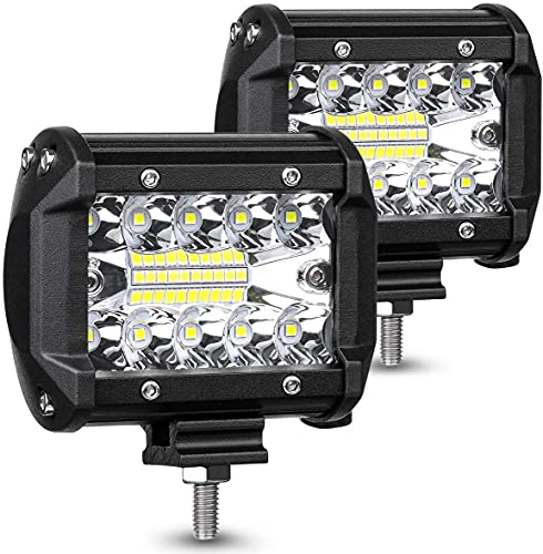 Wapiti 2PCS 24W 4 inch Light Pods, 12000lm, Spot Flood Combo, IP67 Waterproof LED Pods