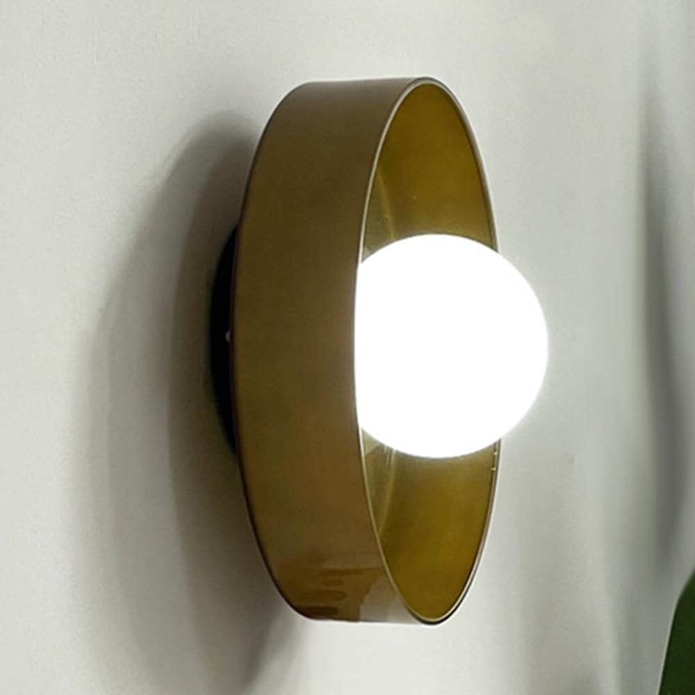SXECAEPS Round Wall Lamp Glass Light Modern Globe Sconce Lighting Fitting Circle Wall-Mounted Nordic Lights for Living Room Bedroom G9 Headboard Sconces