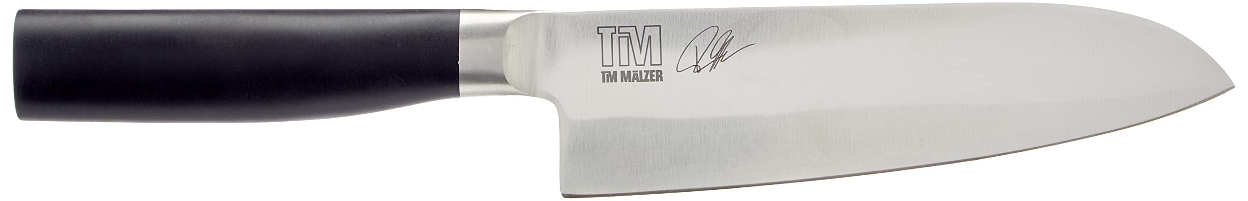 KAI Tim Mälzer Kamagata Santoku 16,5 cm Klingenlänge - rostfreier 4116 Edelstahl geschmiedet - 56 (±1) HRC - polierter POM Griff - japanisches Kochmesser Küchenmesser- Made in Japan
