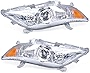 TBVECHI For 2010 2011Toyota Camry Base LE SE XLE Halogen Headlights Assembly Headlamps Replacement 1 Pair Set Driver + Passenger Side, Chrome Housing Amber Reflector Projector Headlight