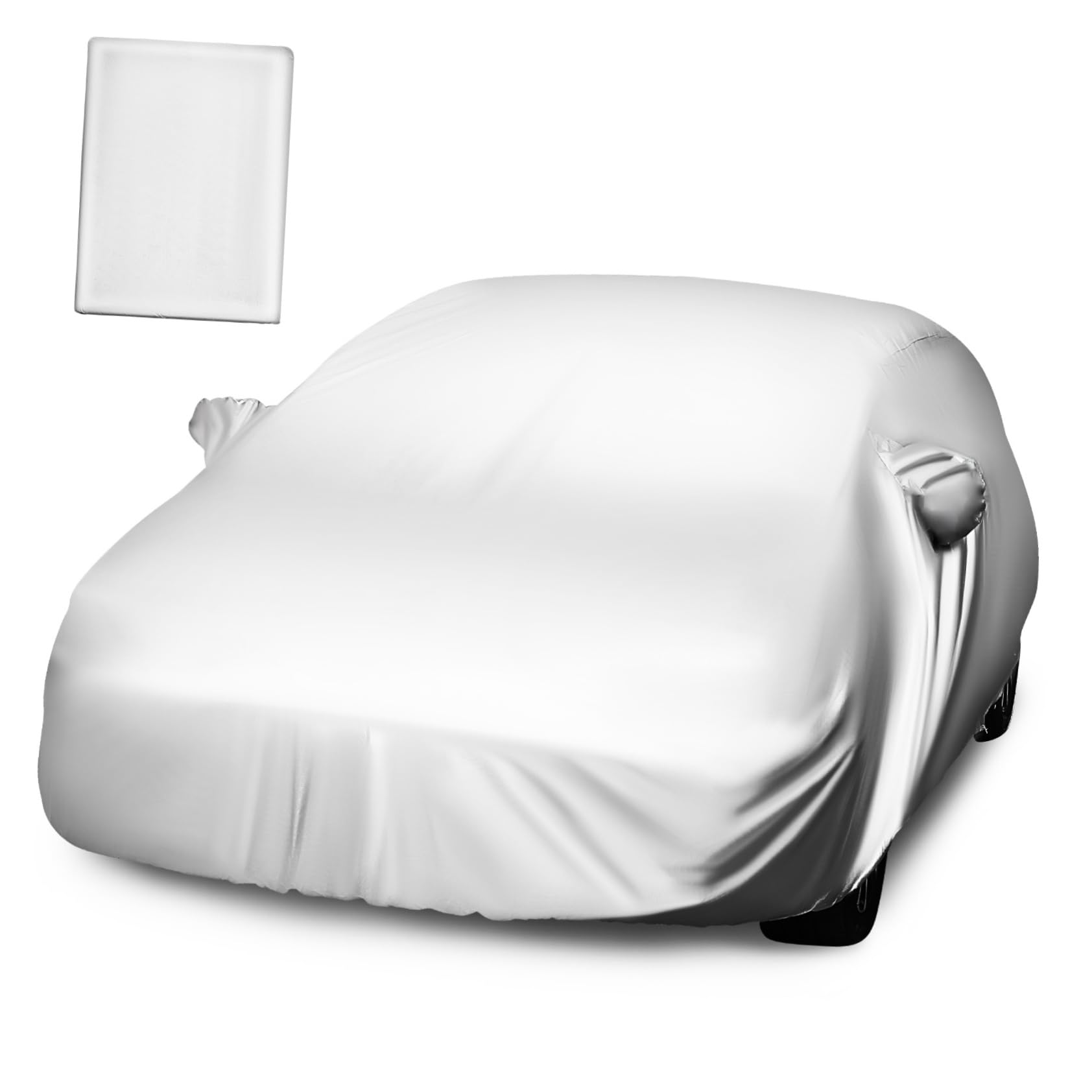 Cabilock Silver Car Cover Fit Weatherproof Easy Install Car Cover for Sun Protection
