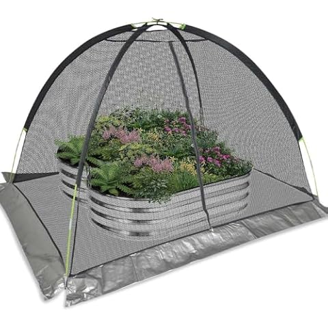 Doubleriver Plant Cover Crop Cage: Breathable Mesh Netting with Zipper Access UV-Proof 7x5x4.4FT for Vegetable Beds & Berry Bushes Cover