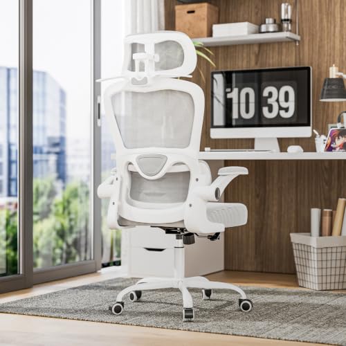 Farini Silla de Escritorio con Perchero, Silla de Oficina ergonómica con reposacabezas Ajustable, Silla de Oficina con reposabrazos, Silla de Gaming con Ruedas