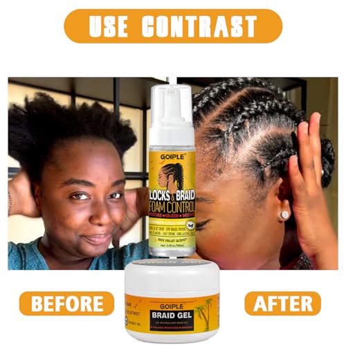 Strong Hold Braid Gel Braid Mousse Tames Frizz Smoothing Gel Good for Twist Locs, Braids - Image 4