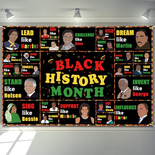 Arosche Black History Month Banner 72" x 48" Decorations Famous