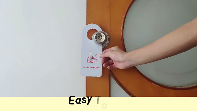 Panneau De Porte Double Face MUKA - "Working Hard / Vacant", Cuir Synthétique, 24 X 8 Cm, Pour Bureau, Salle De Réunion, Toilettes - 6