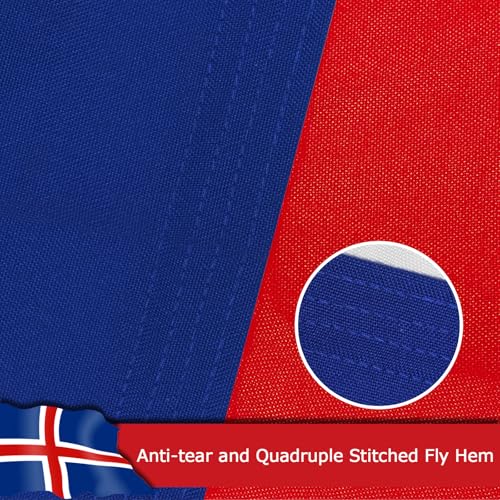 Drapeau Islande extérieur 0,8x1,2m en polyester robuste anti-UV - 6