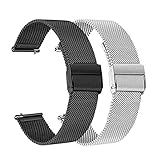 YYJzsw Cinturino for orologio in acciaio inossidabile e maglia a 2 pezzi da 20 mm compatibile con Galaxy Watch 42 mm/Active 40 mm/Gear S2 Classic Sport Band Strap(Black Yellow,Gear s3 Frontier)