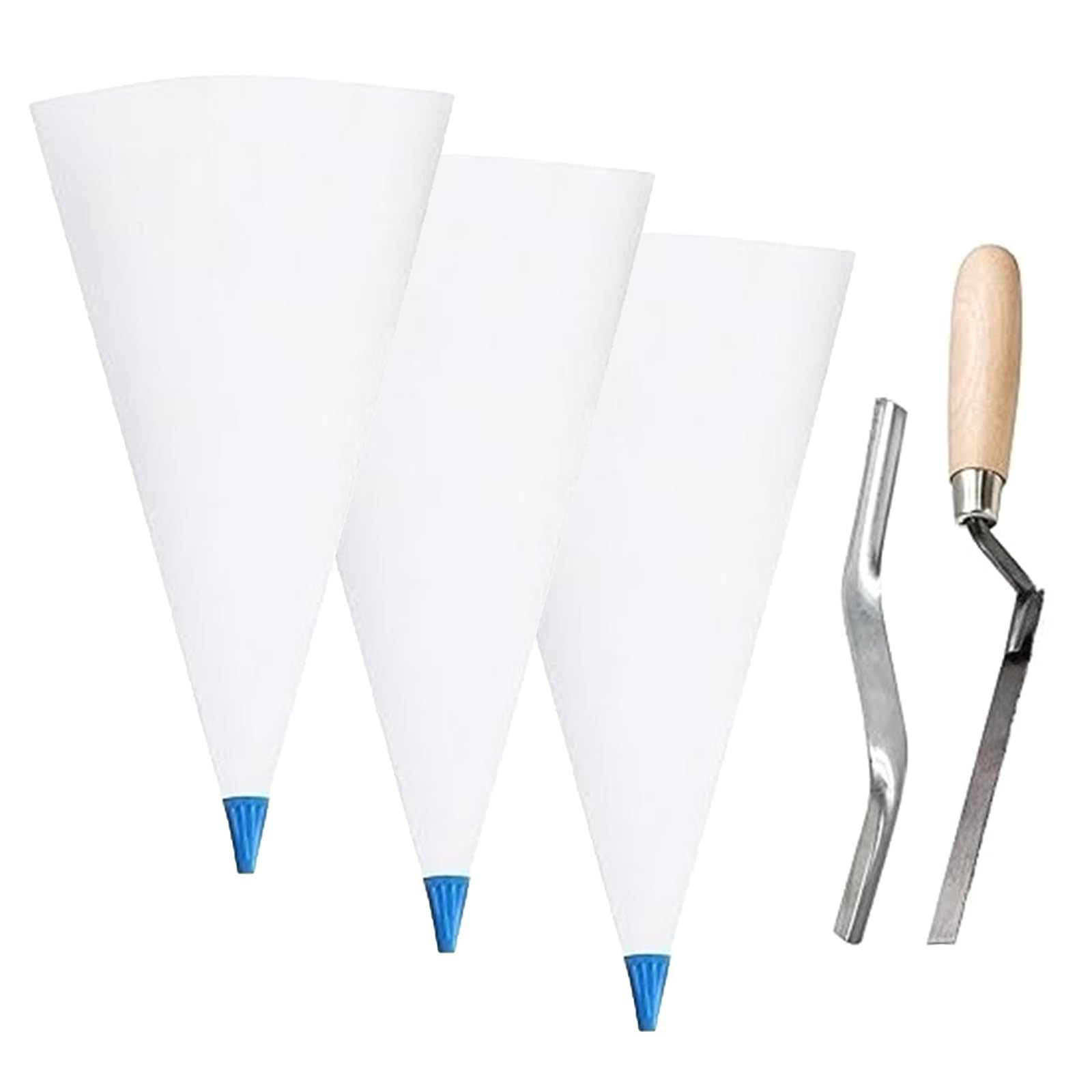 Portable Grout Sealers Piping Bags Set with Brick Jointer and Tuck Pointers for Installation PVC Masonry Tool Work Supplies