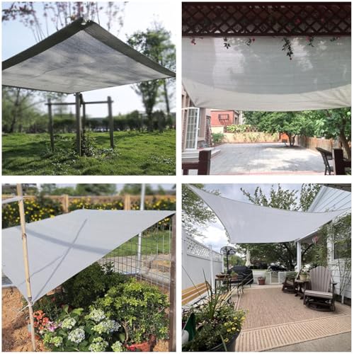 Toile d'ombrage gris anti-UV 85% avec œillets pour jardin et terrasse