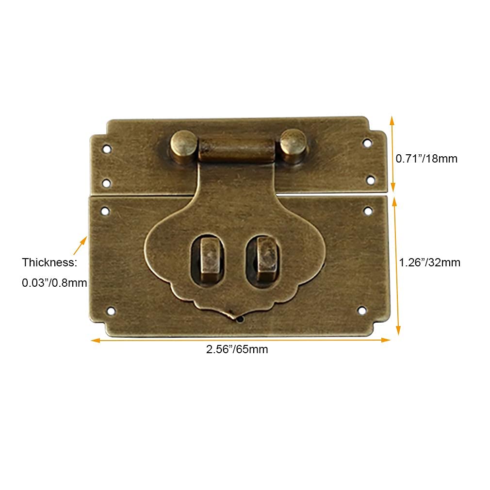 Tiazza Antique Brass Small Cabinet Box Latch Buckle Catch Clasp