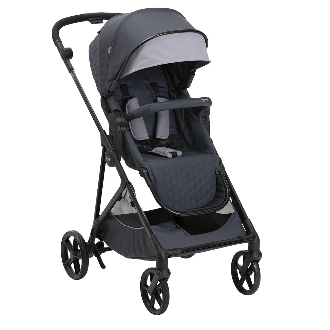 Chicco Poussette Seety, Poussette Bébé Légère et Compacte de 0 Mois à 4 Ans, Capacité de Charge Maximale de 22 kg, Poussette Pliable, Dossier Inclinable, Pliage Automatique en 1 Étape, Canopy