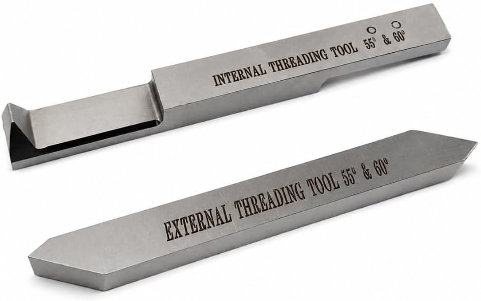 HSS Threading Tool Set for Lathe, Internal & External, 55° & 60°, 8mm