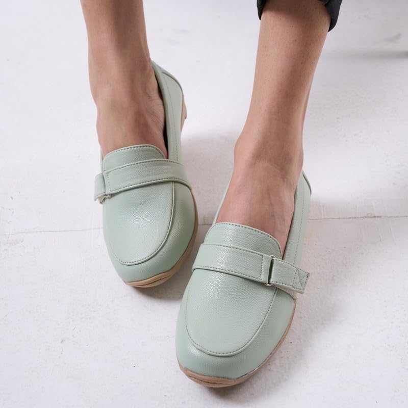 Image of FAUSTO Women's Comfortable Formal Adjustable Strap Hook and Loop Slip On Shoes|Party Shoe|Office Shoe
