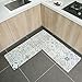 Kitchen Mat Set, 2 Pieces Floor mats Non-Slip Rubber Back Waterproof Kitchen Rugs Indoor Outdoor Doormats Bathroom Runner(18" x 30"+18" x 47")