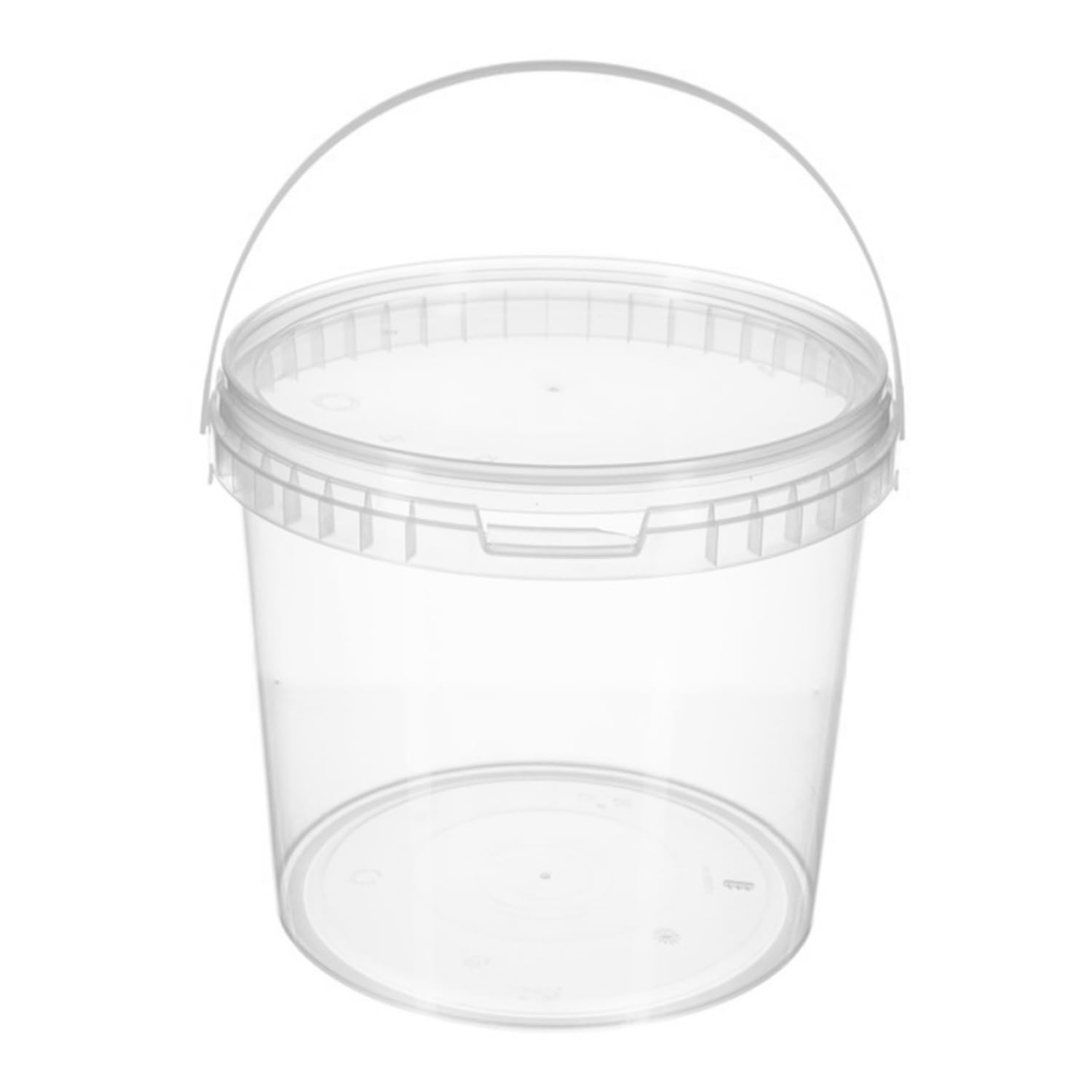 B2C Clear Plastic Storage Containers with Lids – Stackable, Durable & Reusable Tubs with Handles – Multi-Purpose Food, Pantry, Pet Feed & Household Organizer (25, Transparent, 1L)