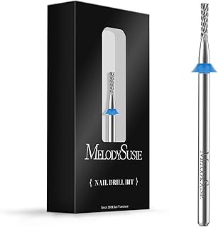 MelodySusie 1.8mm Inverted Tapered R Cut Nail Drill Bit, Professional Safety Carbide Under Nail Cleaner for Cuticle Dead Skin Nail Prepare, Two Way Rotate, Manicure Nail Salon Supply, M, Silver