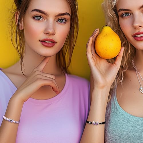 Image of COLORFUL BLING Butterfly Charm Bracelets Adjustable Hand Woven String Bracelets BFF Gift for Women