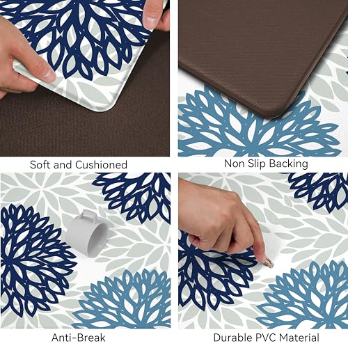 Kitchen Mats Set of 2 Cushioned Anti Fatigue Kitchen Rugs Non Slip Waterproof Kitchen Runner Memory Foam Kitchen Floor Mat Comfort Standing Mat for Sink,Office,Laundry,17.3 x 28 inch + 17.3 x 47 inch