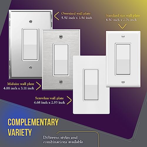 Enerlites 91150-W-10PCS Decorator Paddle Rocker Light Switch thumb #6