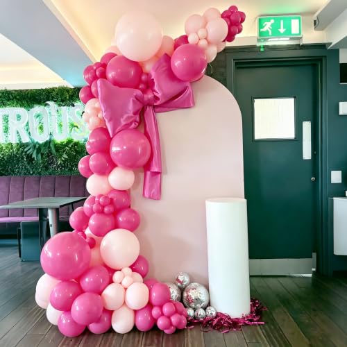 Image of Lukiituke Pink Balloon Arch Kit,134pcs Hot Pink Party Balloons, 4 Size Light Pink Balloons for Baby Shower, Birthday, Wedding Decorations