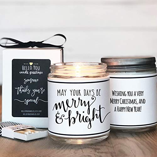 Amazon Com May Your Days Be Merry And Bright Christmas Candle Gift Handmade