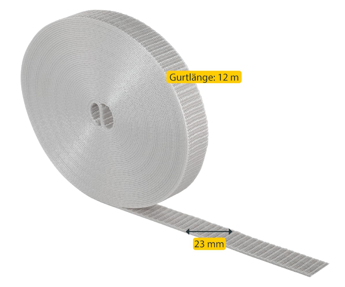 Schellenberg 31202 Arnés para persiana enrollable Maxi 23 mm, 12 m, gris