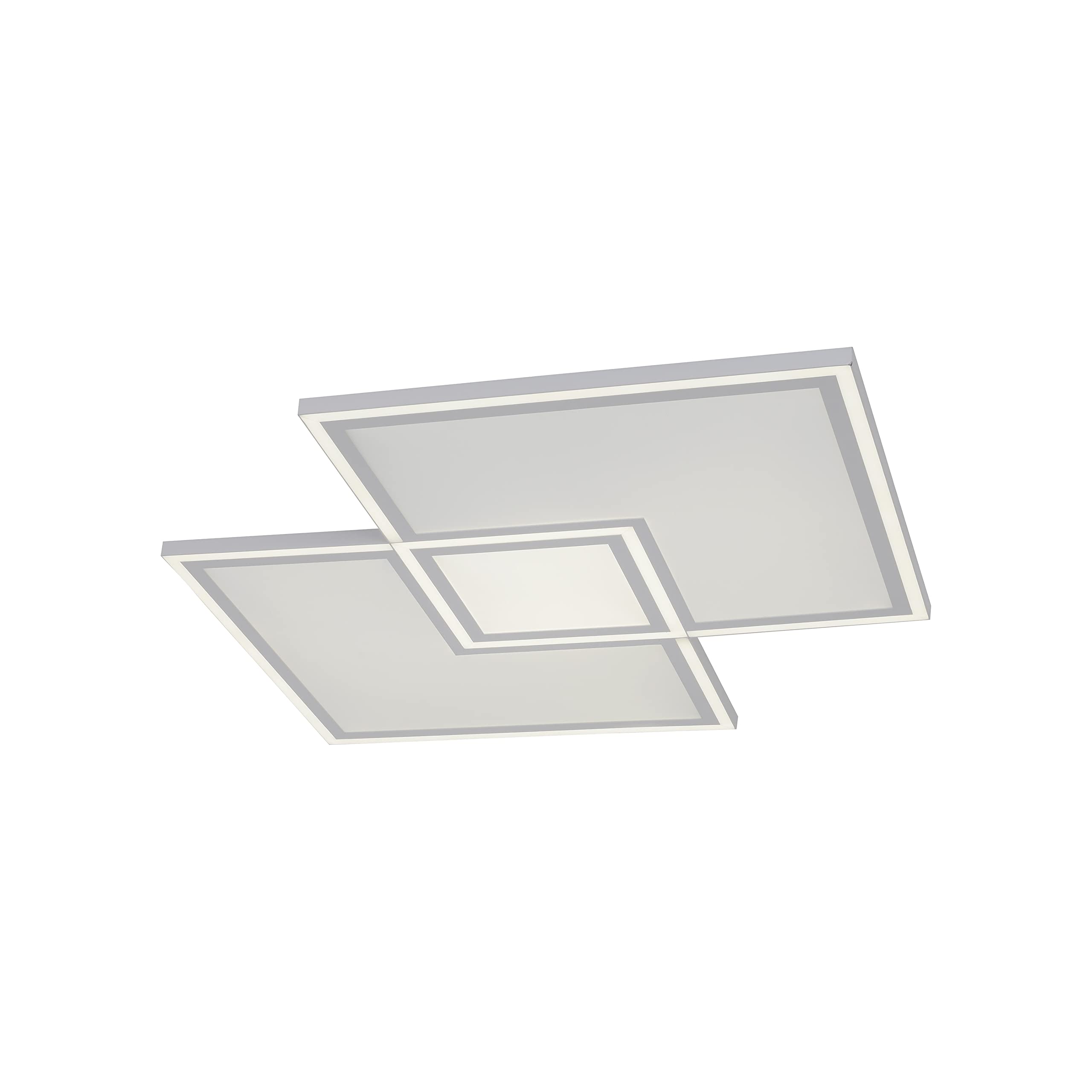 LeuchtenDirekt LED Deckenleuchte EDGING, weiss, 1xLED-Board/51W/2700-5000K, Innenleuchte, IP20, dimmbar, Funk-FB, CCT, Serienschalter, Memory, 67,7 x 67,7 cm, 14855-16
