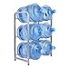 Ationgle 5 Gallon Water Cooler Jug Rack for 6 Bottles, 3-Tier Detachable Water Bottle Holder Heavy Duty Q235 Carbon Steel Water Jug Organizer with Floor Protection for Kitchen Office Home