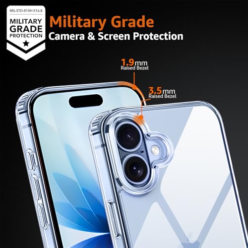 Image of Amozo for iPhone 17 Back Case Cover | Ultra Hybrid Transparent Camera and Drop Protection Back Case Cover for iPhone 17 - (Polycarbonate|Clear)