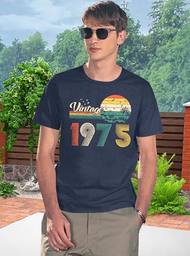 50th Birthday Shirt Men Vintage 1975 T-Shirt Graphic Retro 50 Years Old Birthday Party Father Husband Tee Tops4