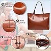 Aileese Womens Soft Leather Handbags Large Capacity Retro Vintage Top-Handle Casual Tote Shoulder Bags Coffee 15.5-Inch No Shoulder strap design #3
