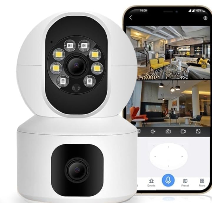Image of 5+5MP Smart Wi-Fi CCTV Camera with 360 Pan & Tilt, Color Night Vision up to 20M, Human Motion Detection, Smart Tracking & Two-Way Audio(SR11)
