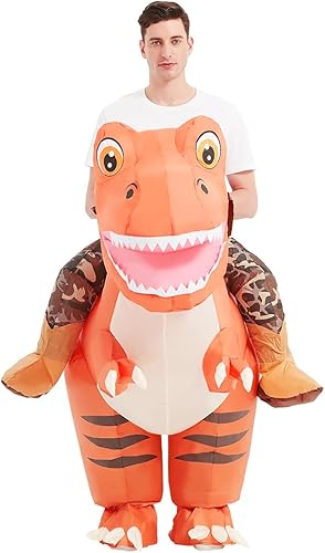 GOOSH Disfraz inflable de dinosaurio para adultos que montan en T Rex Air Blow Up divertido disfraz de fiesta de Halloween cosplay