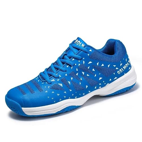 Casual Walking Shoes For Men Non-Slip Lace-Up Indoor Outdoor Workout Shoe Men Fashion Sneakers Blue Size 9 #TOP10