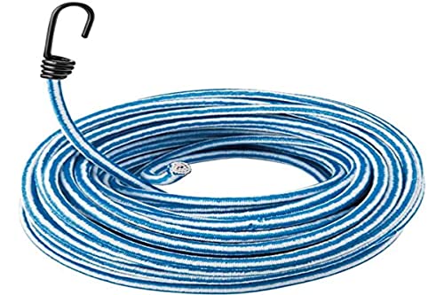 Provence Outillage 5481 Tensioner Roll Elastic 10 m/ø 8 mm with 20 Hooks-Assorted colors, Multicolored, 10 Meter x 8 Millimeter