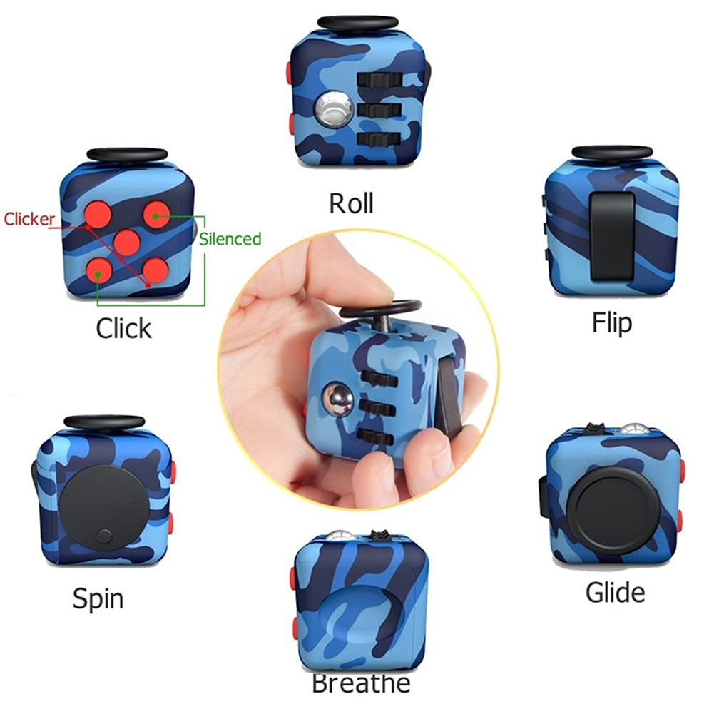 LYTDD Fidget Cubes Juguetes de descompresión para la ansiedad Descomprimir dados Negro Rojo Juguete de escritorio Adultos Alivio del Estrés Cubos Versión Dados Fidget Juguetes