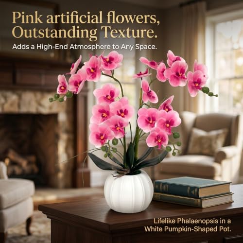 Orquídeas artificiales en maceta para decorar salones modernos con un toque natural duradero 7