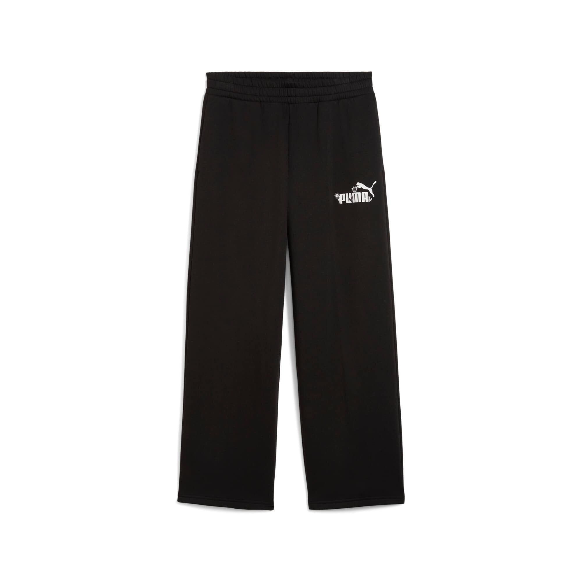 PUMA ESS Nature 2.0 Comfort Logo Straight Pants FL Op - Pantalones de Punto Mujer