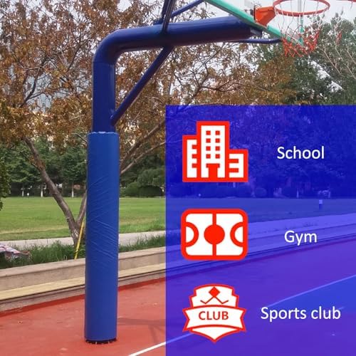 Custom Round Pole Safety Padding for 4" 5" 6" 8" Basketball Hoops - All-Weather Portable Playground Post Pads (Blue, Dia 220mm/8.7in) - 180cm Wrap Around Protection