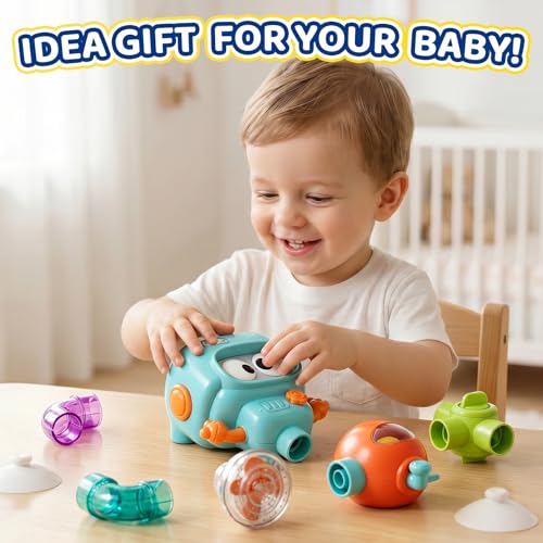 DOLIVE STEM Waterworks Pipes Bath Toys, 9PCS Baby Bathtub Toy with Interactive, Creative Shower Toy with Suction Cups for Baby Boys & Girls by DOLIVE - Used condition - Image 6