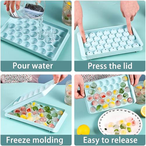 Molde para cubos de hielo esféricos con tapa 33 piezas miniatura 7