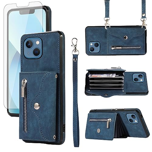 Étui pour iPhone 13 avec dragonne et porte-cartes pour tout libérer