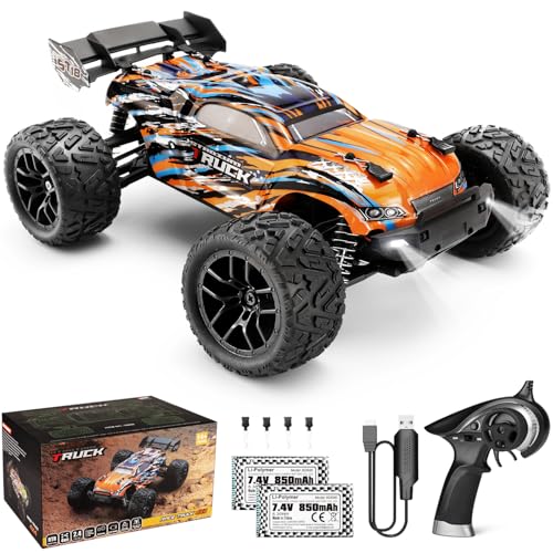 HAIBOXING Voiture T&eacute;l&eacute;command&eacute;e 1/18 4WD 36KM/h RC Voiture Tout-Terrain &agrave; Grande Vitesse 2,4 GHz RC Buggy RTR Monster Truck de Jouet pour Adultes et Enfants