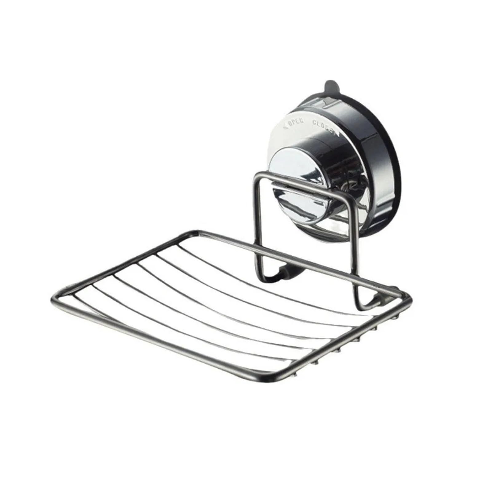 Wall Mounted Suction Cup Soap Dish No Drilling Stainless Steel Tray for Bathroom Sponge