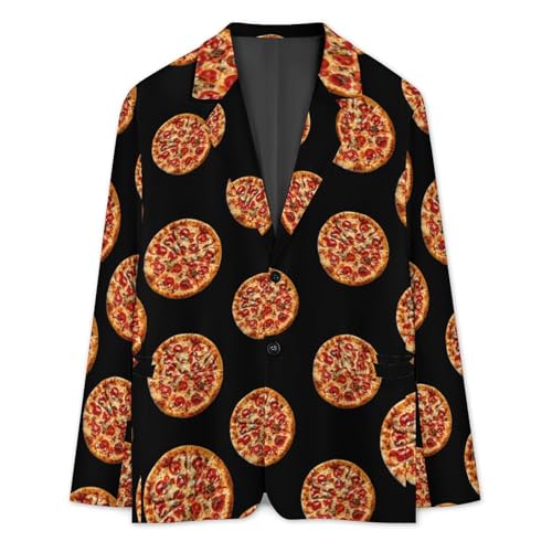 Pizza Lover Men's Suit Jacket 2 Button Lapel Blazers Business Coat Tuxedo for Wedding Dinner3