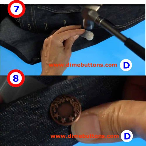 17 Mm No-Sew Leaves And Stars Tin Copper 50 Jean Tack Buttons W/Tool #TOP4